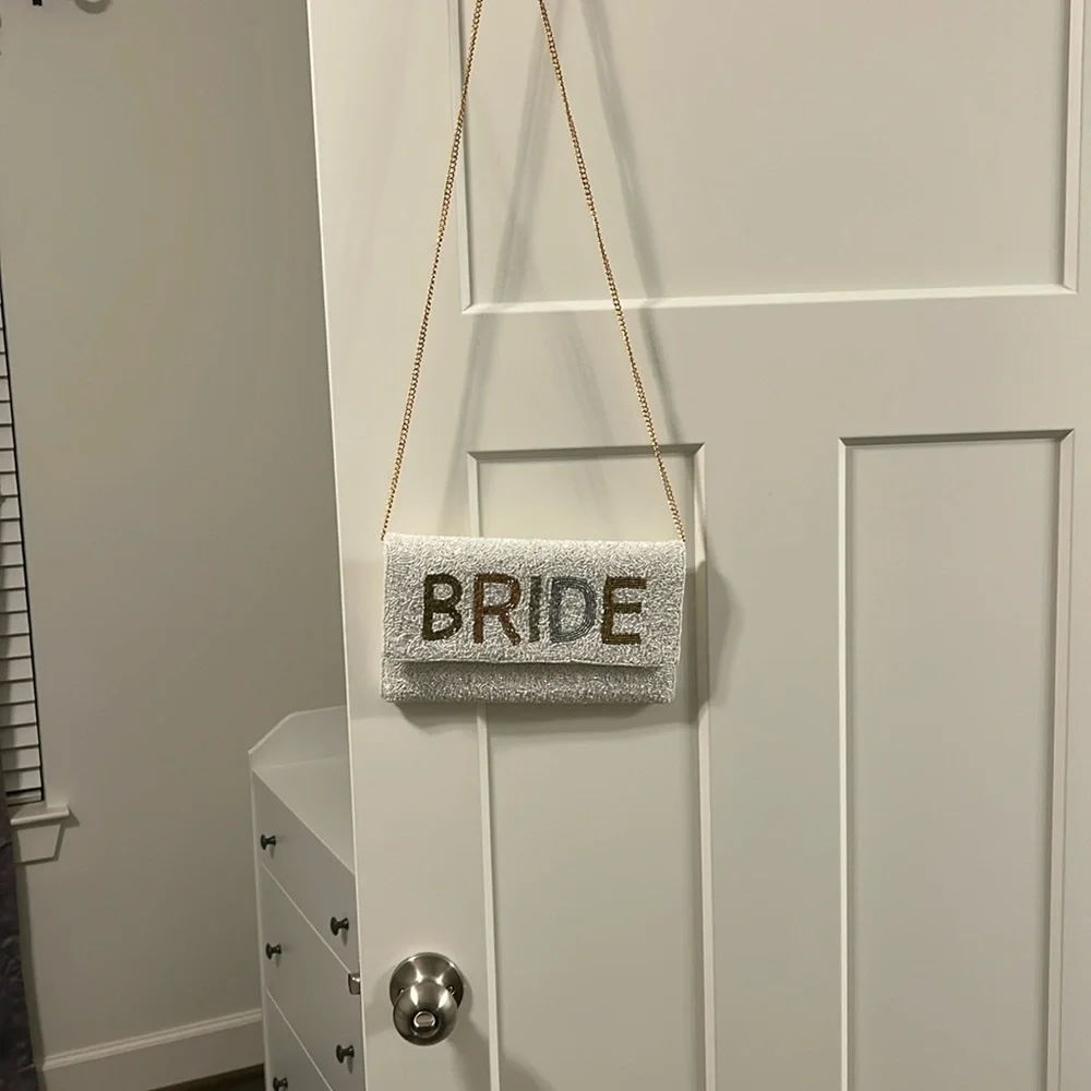 White Beaded 'Bride' Clutch - Picture 3 of 4